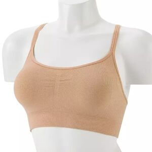 Tek Gear Workout Gear Seamless Padded Sports Bra Beige Size XxL